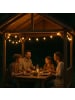 SATISFIRE Garten Party Lichterkette Illu 60x LED Edison Filament Glühbirne 40m schwarz