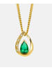 Diamant L'éternel Halskette aus 375 Gelbgold mit 0.3 Karat Diamant mit Smaragd