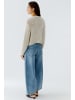 Oui Strickjacke in light beige mel