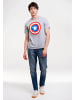 Logoshirt T-Shirt Marvel Comics - Captain America Logo in grau-meliert