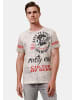 Rusty Neal Vintage Biker T-Shirt Oil Wash mit Raw Edge & Front- und Backprint in Stone