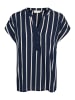Kaffe Kurzarm-Bluse KAstridy Regular fit in Midnight Marine/Chalk Stripe