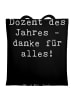 Mr. & Mrs. Panda Tote Bag Spruch Dozent des Jahres mit Spruch in Schwarz