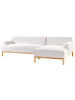 Beliani Ecksofa SOSJO in Weiß/Braun - (W) 251 x (H) 74 x (L) 132 cm
