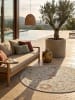 KADIMA DESIGN Outdoor-Teppich Floral pflegeleicht Balkon Terrasse Outdoor Garten in Creme