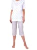 NORMANN Capri Pyjama kurzarm grafischen Designs - 47017 in weiss