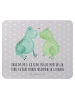 Mr. & Mrs. Panda Mauspad Frosch Liebe mit Spruch in Grau Pastell