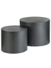home24 Beistelltisch Elipse rund 2er-Set in Esche Schwarz