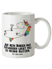 Mr. & Mrs. Panda Riesenkaffeetasse Einhorn Blümchentail mit Spruch in Weiß