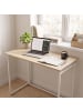 relaxdays Schreibtisch in Natur/ Weiß - (B)80 x (H)74 x (T)40 cm