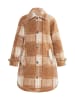 VINAJA Women Übergangsmantel Aus Wollgemisch in Kariert Beige Braun