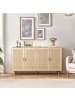 ABRIHOME 158 cm Sideboard mit Rattan Deko in Natur