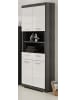 Inn.Furn Hochschrank weiß Hochglanz, grau 4-türig 74 x 191 cm