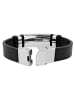 Adeliás Unisex Armband aus Leder 21 cm in schwarz