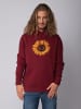 wat? Apparel Sweatshirt Sonnenblume in Weinrot