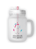 Mr. & Mrs. Panda Trinkglas Mason Jar Einhorn Mitteilung mit Spruch in Transparent