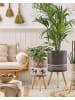 Beliani Outdoor Blumentopf ACHILIO in Schwarz/Braun/Beige - (W) 30 x (H) 55 x (L) 30 cm