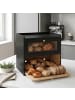 relaxdays Brotkasten in Schwarz – (B)36,5 x (H)34 x (T)24 cm