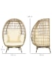 Outsunny Rattansessel,105L x 90B x 148H cm,Khaki+Beige