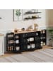 ABRIHOME Multifunktions Sideboard 138 cm mit Stauraum & Kippschutz in Schwarz