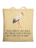 Mr. & Mrs. Panda Tragetasche Storch mit Spruch in Gelb Pastell