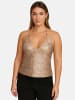 Noisy may Elegantes Partytop mit Glitzer Pailletten und Neckholder in Braun