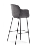 KADIMA DESIGN Barhocker mit Armlehnen Samtstoff Dunkelgrau | Retro Chic Design in Anthrazit