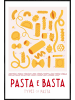 Juniqe Poster in Kunststoffrahmen "Pasta e Basta" in Cremeweiß & Gelb