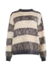VIRITA Women Strick Pullover in Anthrazit Beige Mehrfarbig