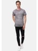 Rusty Neal Herren Vintage Oil Wash T-Shirt mit Skull Print & Raw Edge Rundhals in Schwarz
