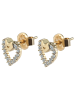 Adeliás Damen Ohrringe – Ohrstecker aus 375 Gold mit Zirkonia in gold