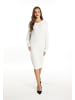 faina Damen Strickkleid in Wollweiss Melange Silber