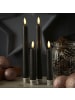 Adilina 2x LED Stabkerzen LINA Rustik-Optik Echtwachs H: 16cm in schwarz