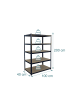 relaxdays Schwerlastregal in Schwarz/ Braun - (B)100 x (H)200 x (T)40 cm