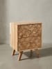 KADIMA DESIGN Nachtkonsole REWA 44x61x35cm Massivholz Nachtschrank Hoch,
