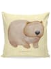 Mr. & Mrs. Panda Kissen 40x40 Wombat ohne Spruch in Gelb Pastell