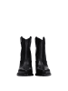 Premiata Schwarz Leder Knöchel Stiefel