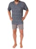 NORMANN Schlafanzug kurzarm Shorty Pyjama - 72066 in grau