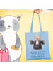 Mr. & Mrs. Panda canvas tasche Pfarrerin Herz mit Spruch in Sky Blue