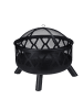 relaxdays Feuerschale mit Funkenschutz in Schwarz - Ø 62 cm