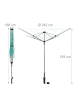 relaxdays Wäschespinne in Silber - (B)242 x (H)184 x (T)242 cm