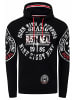 Rusty Neal Streetwear Kapuzen-Pullover mit Prints in Schwarz