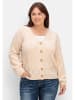 sheego by Joe Browns Kurze Lochmuster-Strickjacke in offwhite