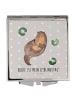 Mr. & Mrs. Panda Handspiegel Otter Seerose mit Spruch in Grau Pastell