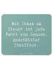 Mr. & Mrs. Panda Mouse Pad Spruch Chauffeur Genussfahrt mit Spruch in Meeresbrise