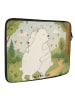 Mr. & Mrs. Panda Laptop Tasche Eisbär Umarmen Design ohne Spruch in Weiß