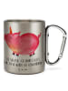 Mr. & Mrs. Panda Tasse Einhorn Schwein mit Spruch in Silber