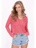 IZIA Women Sweater in coral