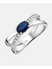 Diamant L'éternel Ring aus 375 Weißgold mit Saphir