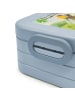 Mr. & Mrs. Panda Bentobox Hummeln Kleeblatt Design mit Spruch in Blau Pastell
